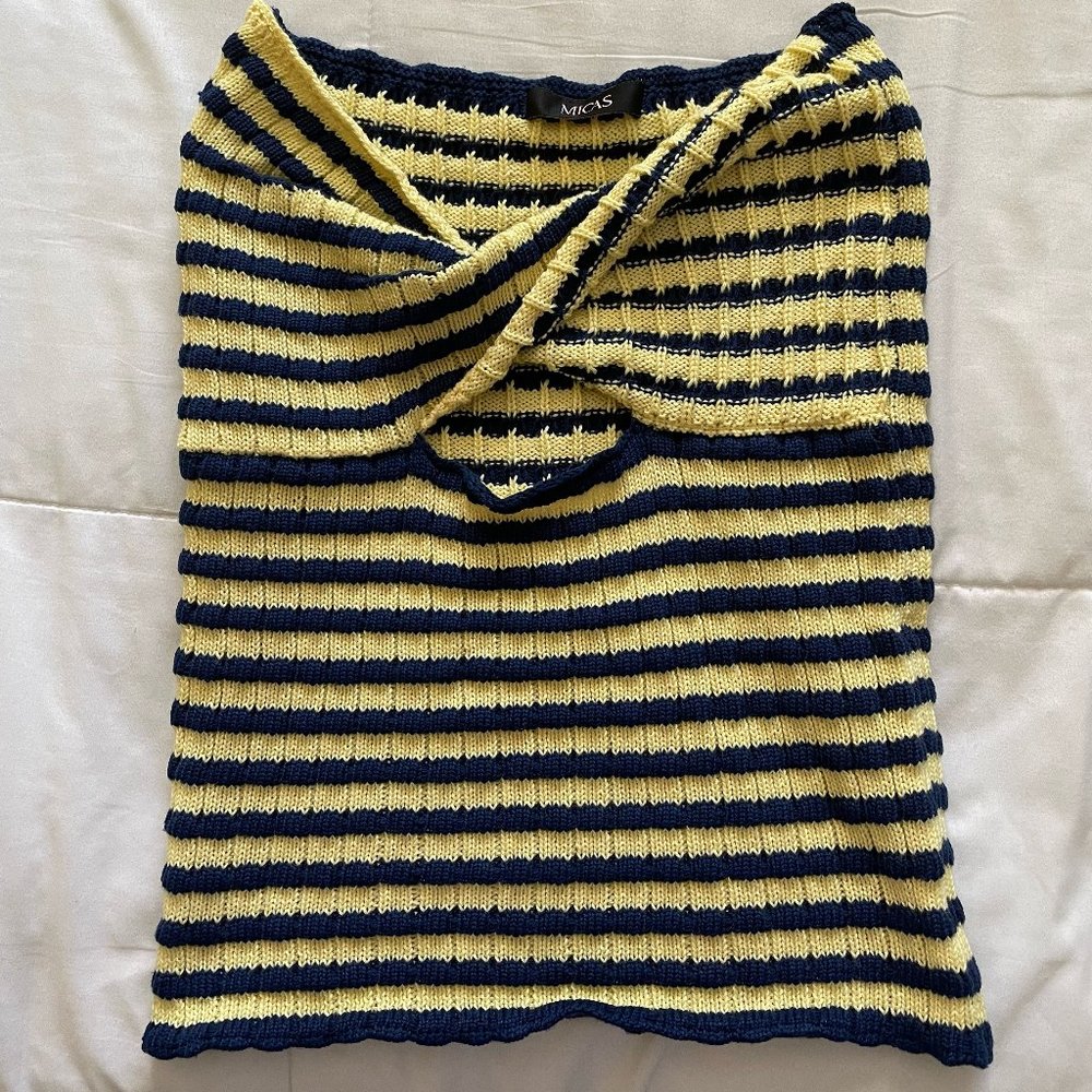 Micas twisted front knitted top